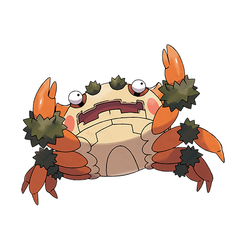 Klawf - rock type Pokémon #950, official artwork from Pokédex