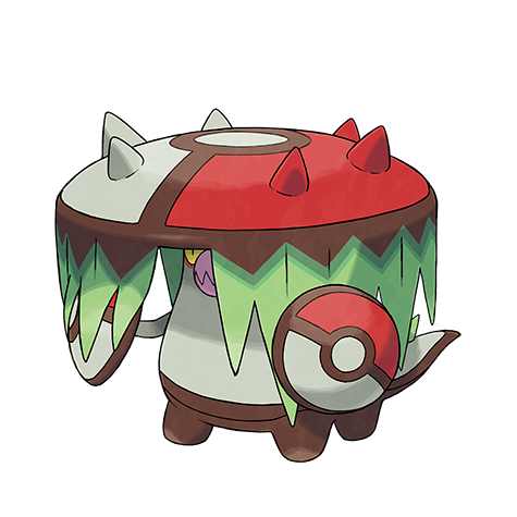 Brute-bonnet - grass/dark type Pokémon #986, official artwork from Pokédex