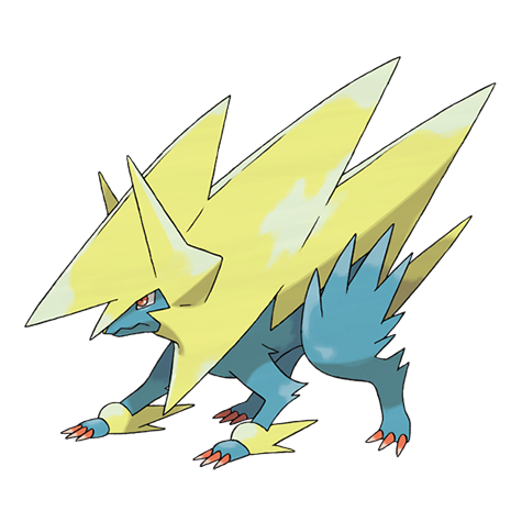 Manectric-mega - electric type Pokémon #10055, official artwork from Pokédex