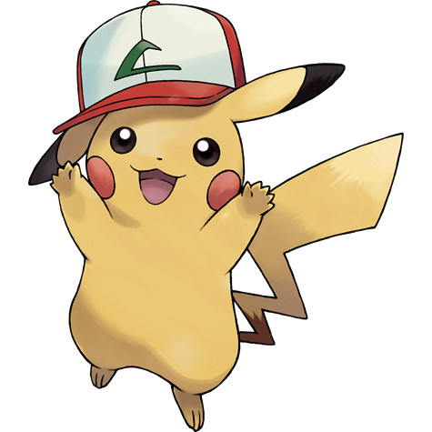 Pikachu-original-cap - electric type Pokémon #10094, official artwork from Pokédex