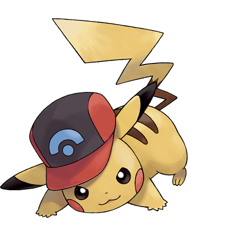 Pikachu-sinnoh-cap - electric type Pokémon #10096, official artwork from Pokédex