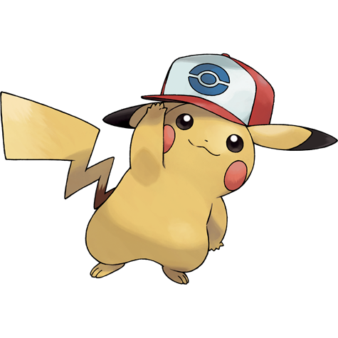 Pikachu-unova-cap - electric type Pokémon #10097, official artwork from Pokédex