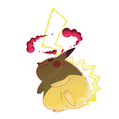 Pikachu-gmax - electric type Pokémon #10199, official artwork from Pokédex