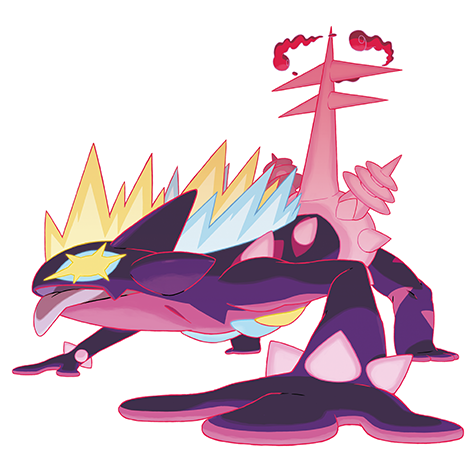 Toxtricity-low-key-gmax - electric/poison type Pokémon #10228, official artwork from Pokédex