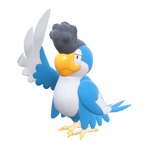 Squawkabilly-blue-plumage - normal/flying type Pokémon #10260, official artwork from Pokédex