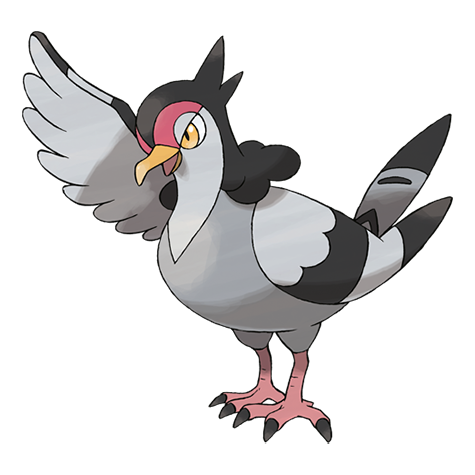 Tranquill - normal/flying type Pokémon #520, official artwork from Pokédex