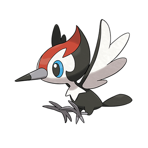 Pikipek - normal/flying type Pokémon #731, official artwork from Pokédex