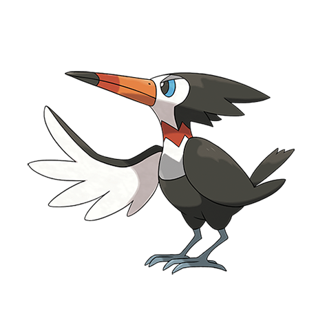 Trumbeak - normal/flying type Pokémon #732, official artwork from Pokédex