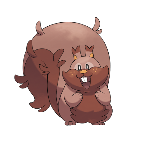 Greedent - normal type Pokémon #820, official artwork from Pokédex